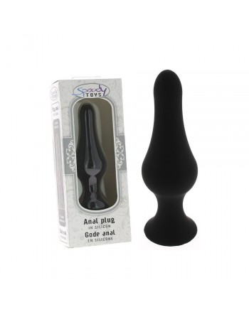 Gode anal a ventouse en silicone noir Large - 13,5 cm
