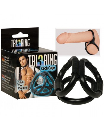 Triple Cockring Cage