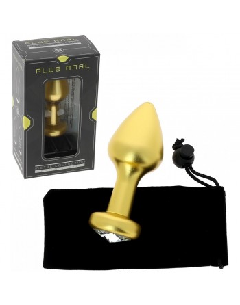 Plug anal doré en aluminium Ø 3,8 cm - 126 grammes