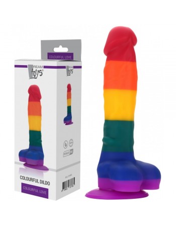 Gode Ventouse Réaliste Pride Colourful - 17,5 cm