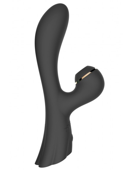 Vibromasseur double stimulation point G et clitoris par vibrations membrane noir USB - FAIRYBLACK
