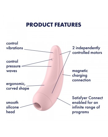 Stimulateur clitoridien connecté rose Curvy 2 Satisfyer - CC5972400050