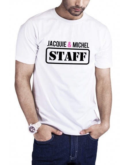 T-shirt Jacquie et Michel Staff - blanc